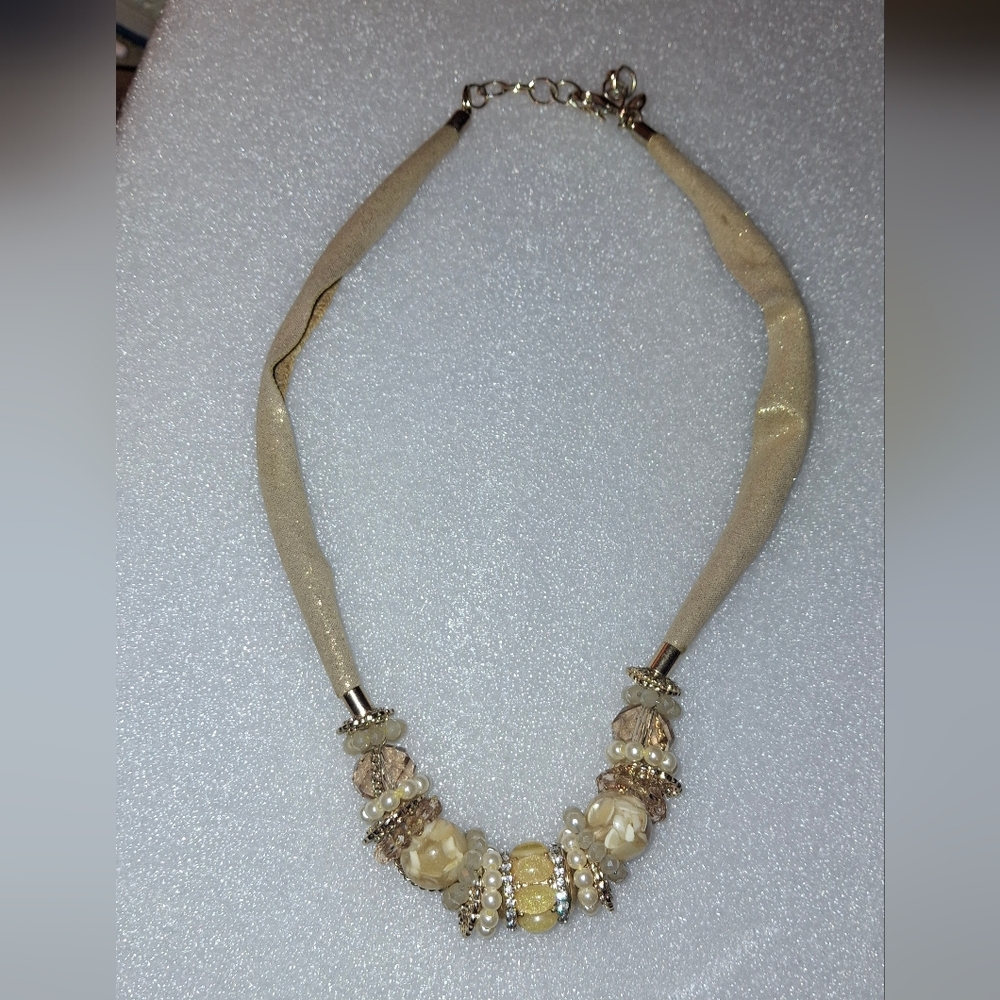 Ann Taylor Statement Rustic Unique Necklace Adjustable-note Flaw - Picture 13 of 13